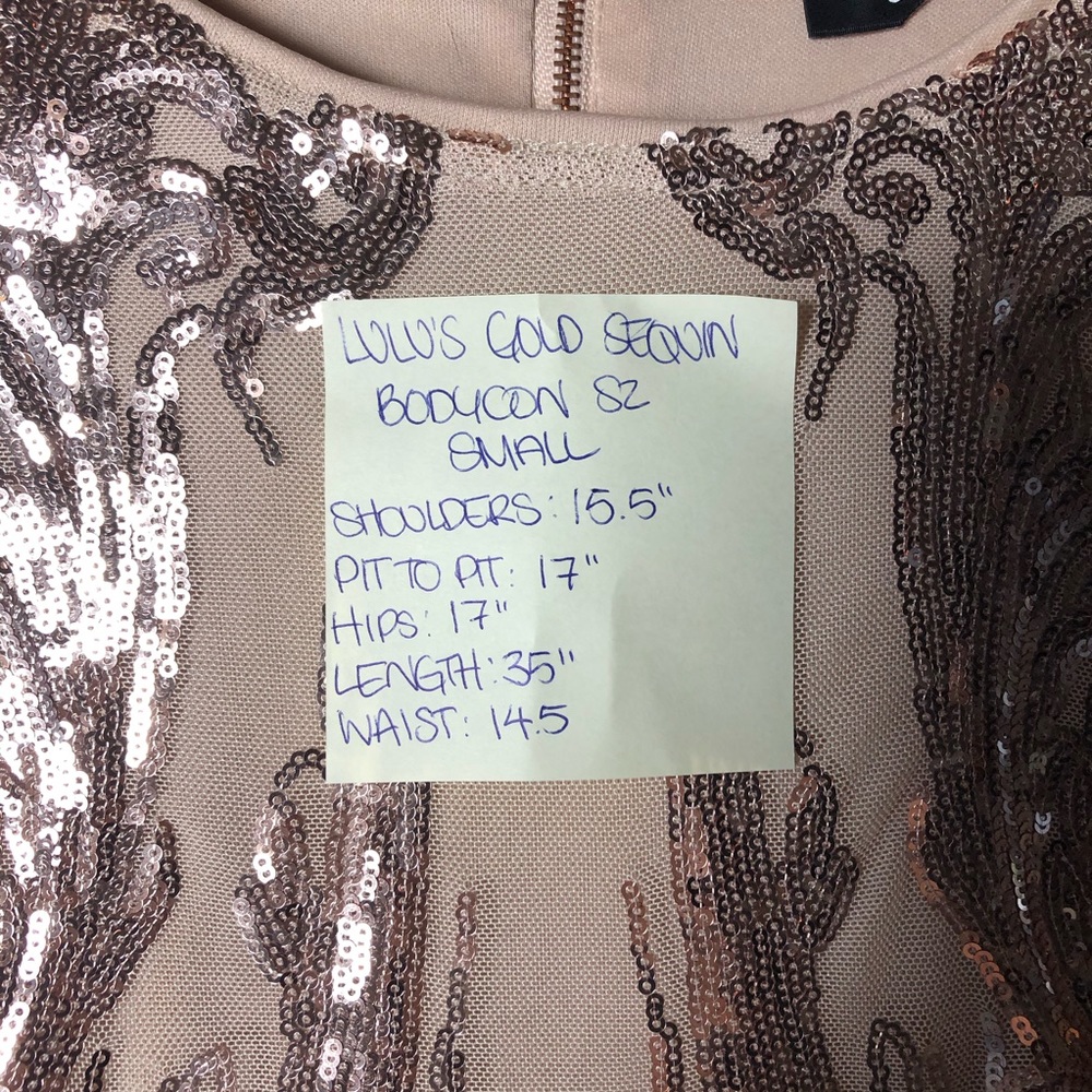 Lulu’s Gold Sequin Bodycon - Picture 8 of 8